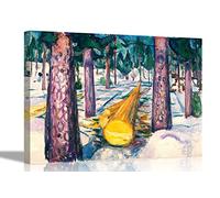 The Yellow Log by Edvard Munch Canvas Art Pictures Framed Hanging Stretched Wallart Bedroom Living Room Modern Artwork 51 x 38cm (20 x 15 inches)
