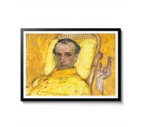 The Yellow Scale by František Kupka, Expressionism Self-Portrait, Artist with Cigarette Wall Art Print, 1907 Vintage Poster Decor, Gift Idea, Archival Matte, A3 (Framed) - 42x29.7cm