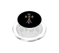 The Yellow Shine Heart Diamonds Silver Cross PopSockets PopGrip for MagSafe