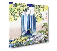 The Yoro Waterfall in Mino Province by Katsushika Hokusai Asian Japanese Canvas Wall Art Print Ready to Hang, Framed Picture for Living Room Bedroom Home Office Décor, 14x14 Inch (35x35 cm)