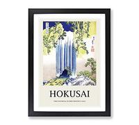 The Yoro Waterfall In Mino Province By Katsushika Hokusai Exhibition Museum Asian Japanese Framed Print | A3 Black Framed Wall Art | Ready to Hang | Asian Landscape Picture | Living Room Lounge Office