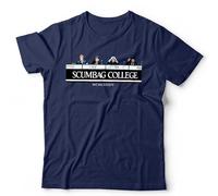 The Young Ones Scumbag College Collage Unisex T-Shirt Funny Retro University Challenge Tee - L Navy