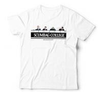 The Young Ones Scumbag College Collage Unisex T-Shirt Funny Retro University Challenge Tee - XL White