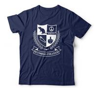 The Young Ones Scumbag College Crest Unisex T-Shirt - 80s Retro Student Rebellion Inspired Tee - XL Navy