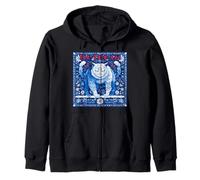 The Yule Cat Icelandic Christmas Legend Dark Folklore Design Zip Hoodie