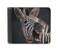 The Zebra Laughing Casual Men's Bi-fold Wallets | Leather Slim Card Cases with 6 Slot Minimalist Purse Coin Clip