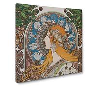 The Zodiac Vol.1 by Alphonse Mucha Canvas Print | Gallery Wrapped 30mm Frame Wall Art | 20x20 inches | Ready to Hang | Modern Picture | Living Room Bedroom Lounge Office