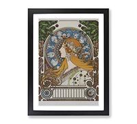 The Zodiac Vol.1 By Alphonse Mucha Classic Painting Framed Print | A2 Black Framed Wall Art | Ready to Hang | Classic Fantasy Picture | Living Room Bedroom Lounge Office