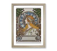 The Zodiac Vol.1 By Alphonse Mucha Classic Painting Framed Print | A4 Oak Framed Wall Art | Ready to Hang | Classic Fantasy Picture | Living Room Bedroom Lounge Office
