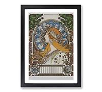 The Zodiac Vol.1 by Alphonse Mucha Framed Print | A2 Black Framed Wall Art | Ready to Hang | Modern Fantasy Picture | Living Room Bedroom Lounge Office
