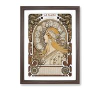 The Zodiac Vol.2 By Alphonse Mucha Classic Painting Framed Print | A3 Walnut Framed Wall Art | Ready to Hang | Classic Fantasy Picture | Living Room Bedroom Lounge Office