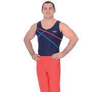 The Zone Atlas Boy's/Men's Sleeveless Gymnastics Leotard 30 Navy/Royal/Red