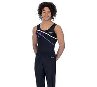The Zone Atlas Boy's/Men's Sleeveless Gymnastics Leotard 32 Black/Purple/White