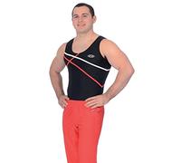 The Zone Atlas Boy's/Men's Sleeveless Gymnastics Leotard 32 Black/Red/White
