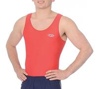 the zone Boy's sleeveless Nylon/Lycra Gymnastics Leotard Z119 (Red, 36)