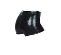 The Zone Chic Shiny Nylon Lycra Hipster Gymnastics Shorts 24 Black