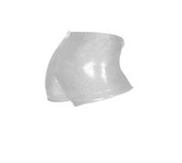 The Zone Chic Shiny Nylon Lycra Hipster Gymnastics Shorts 28 Silver