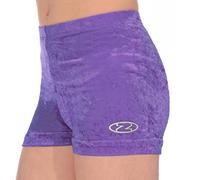 the zone Crushed Velour Gymnastics Dance Shorts Z106 (Purple, 32 (11-12 years))