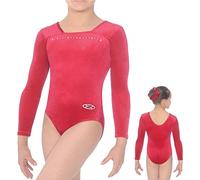 the zone long sleeve, square neck Sparkle gymnastics leotard Z685SPA (Wine, 28 (7-8 years))