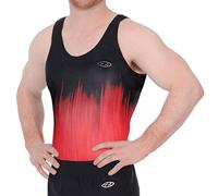 the zone Round neck, sleeveless Ignite gymnastics unitard/biketard Z527IGN (34, Black/Red)
