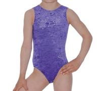 The Zone Z103STE Sleeveless gymnastics leotard, Crushed Velour Purple, Size 32