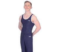 The Zone Z887ACE Round neck boys/mens sleeveless gymnastics leotard. Matt Nylon/Lycra Navy Blue Size 32"