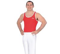 The Zone Z887ACE Round neck boys/mens sleeveless gymnastics leotard. Matt Nylon/Lycra Red Size 26"