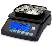 The ZZap MS10 Coin Counting Scale - Counts 5 currencies and non-cash items, counts 3 KG of coins, backlit display, battery powered and more!