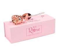 The24kRose, 100% Real Rose Dipped in Rose Gold, Small Bud, Short Stem 7 inches, for Mother's Day, Anniversary, Wedding, Graduation, Birthday, Baby Shower, Proposal, Valentine's Day.