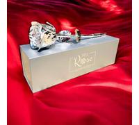 The24kRose 100% Real Rose Dipped in Silver, Father's Day, 25th Wedding Anniversary, Proposal, Wedding, Birthday, Mother's Day, Valentines, Baby Shower
