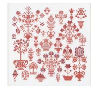 Thea Gouverneur - Counted Cross Stitch Kit - Antique Flower Sampler - Aida - 18 Count - Embroidery Kit for Adults - DMC Embroidery Threads and Other Cross Stitch Supplies Included - 2092A