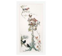 Thea Gouverneur - Counted Cross Stitch Kit - Bird Table - Aida - 18 Count - Embroidery Kit for Adults - DMC Embroidery Threads and Other Cross Stitch Supplies Included - 1065A