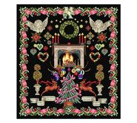 Thea Gouverneur - Counted Cross Stitch Kit - Christmas Design - Aida Black - 18 Count - Embroidery Kit for Adults - DMC Embroidery Threads and Other Cross Stitch Supplies Included - 2077.05