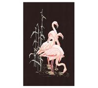 Thea Gouverneur - Counted Cross Stitch Kit - Flamingo - Aida Black - 18 Count - Embroidery Kit for Adults - DMC Embroidery Threads and Other Cross Stitch Supplies Included - 1070.05