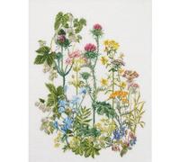 Thea Gouverneur - Counted Cross Stitch Kit - Herb Panel - Linen - 36 Count - Embroidery Kit for Adults - DMC Embroidery Threads and Other Cross Stitch Supplies Included - 424