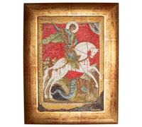 Thea Gouverneur - Counted Cross Stitch Kit - Icon St. George - Aida - 18 Count - Embroidery Kit for Adults - DMC Embroidery Threads and Other Cross Stitch Supplies Included - 498A