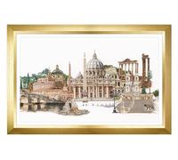 Thea Gouverneur - Counted Cross Stitch Kit - Rome Italy - Aida - 18 Count - Embroidery Kit for Adults - DMC Embroidery Threads and Other Cross Stitch Supplies Included - 499A
