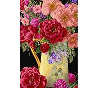 Thea Gouverneur - Counted Cross Stitch Kit - Rose Bouquet - Aida Black - 18 Count - Embroidery Kit for Adults - DMC Embroidery Threads and Other Cross Stitch Supplies Included - 3019.05