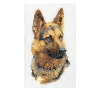 Thea Gouverneur - Counted Cross Stitch Kit - Shepherd's Dog - Aida - 12 Count - Embroidery Kit for Adults - DMC Embroidery Threads and Other Cross Stitch Supplies Included - 934A