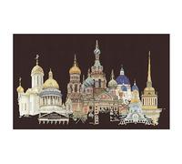 Thea Gouverneur - Counted Cross Stitch Kit - St. Petersburg - Aida Black - 18 count - Embroidery Kit for Adults - DMC Embroidery Threads and other Cross Stitch Supplies Included - 430.05