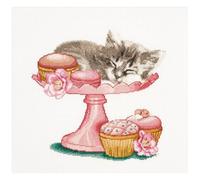 Thea Gouverneur - Counted Cross Stitch Kit - Sweet As Sugar - Aida - 16 Count - Embroidery Kit for Adults - DMC Embroidery Threads and Other Cross Stitch Supplies Included - 742A