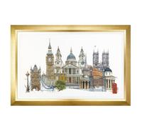 Thea Gouverneur - Counted Cross Stitch Kit - London - Linen - 36 Count - Embroidery Kit for Adults - DMC Embroidery Threads and Other Cross Stitch Supplies Included - 470