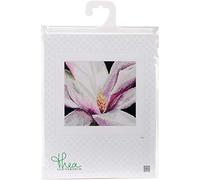 Thea Gouverneur Magnolia on Aida, Cotton, Multicolour, 15 x 30 x 2 cm