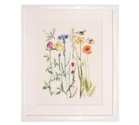 Thea Gouverneur Wildflowers Cross Stitch Kits - Inspirational Crafts for Adults with 16 Count Aida, DMC Threads & Hoop - Create Beautiful Cross Stitch Art
