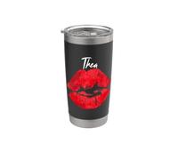 Thea Red Lips Personalized First Name Stainless Steel Insulated Tumbler