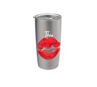 Thea Red Lips Personalized First Name Stainless Steel Insulated Tumbler