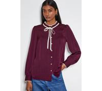 Thea Satin Bow Collar Blouse Red Monsoon Red 22