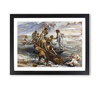 Theaculous Fish Drought By Peter Paul Rubens Classic Painting Framed Wall Art Print, Ready to Hang Picture for Living Room Bedroom Home Office Décor, Black A4 (34 x 25 cm)