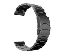 THEAGE 22mm Pure Titanium Watch Band, straight end universal version, Double Locking Deployant Clasp (Black)