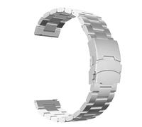THEAGE 22mm Pure Titanium Watch Band, straight end universal version, Double Locking Deployant Clasp (Silver)